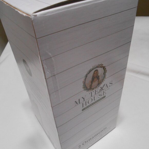 2 NEW MY TEXAS HOUSE BY ERIN VOGELPOHL JUMBO GLASS BULBS ORNAMENTS GOLD TRIM 🎄 - Picture 4 of 9